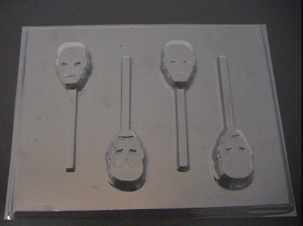 479sp Metal Man Face Chocolate or Hard Candy Lollipop Mold